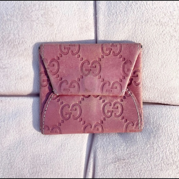 Gucci Guccissima Monogram Pink Coin Pouch - Picture 1 of 5